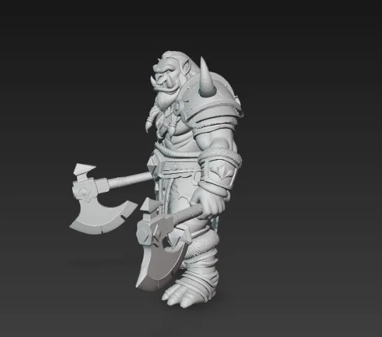 Mô hình Chiến binh Orc cầm rìu chiến (Orc Warrior with Axes) để in 3D - Image 3