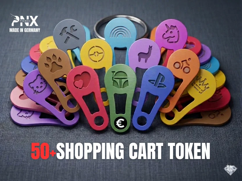 Bộ Token Xe Đẩy Siêu Thị Đỉnh Nhất: 50+ Mẫu (Kích Thước 1€ / Euro) - Image 1