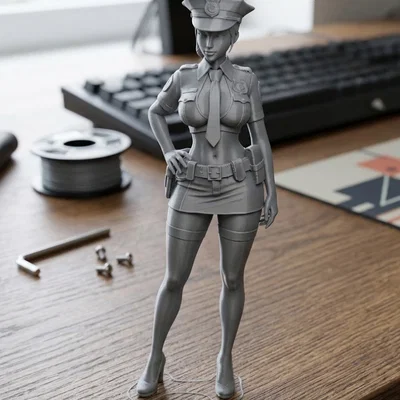 Mô hình nữ cảnh sát anime quyến rũ - File in 3D chất lượng cao
