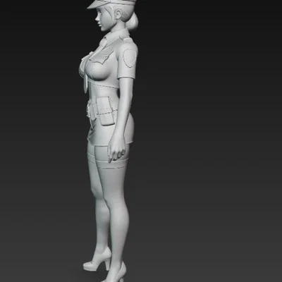Mô hình nữ cảnh sát anime quyến rũ - File in 3D chất lượng cao