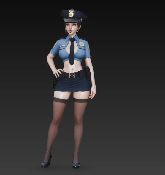 Mô hình nữ cảnh sát anime quyến rũ - File in 3D chất lượng cao - Image 4