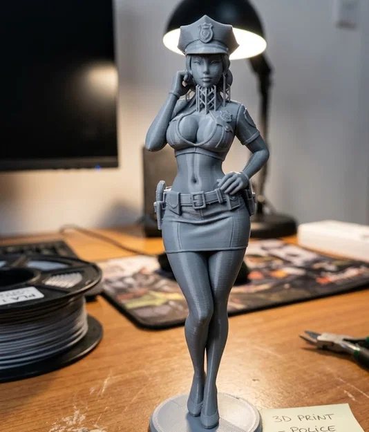 Mô hình nữ cảnh sát quyến rũ (Sexy Policewoman) - File STL 3D - Image 1