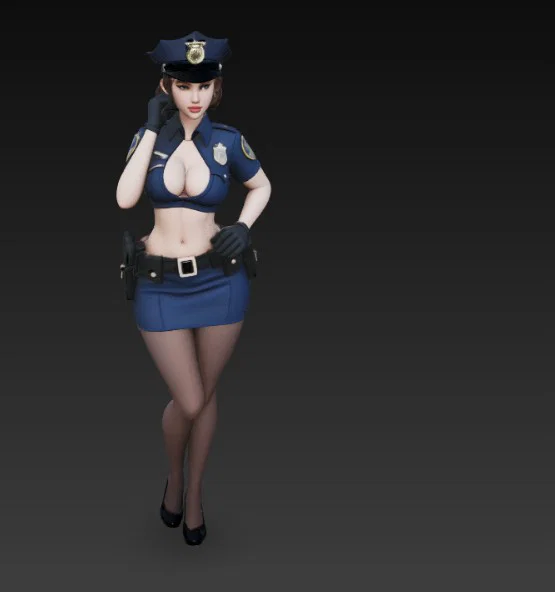 Mô hình nữ cảnh sát quyến rũ (Sexy Policewoman) - File STL 3D - Image 2