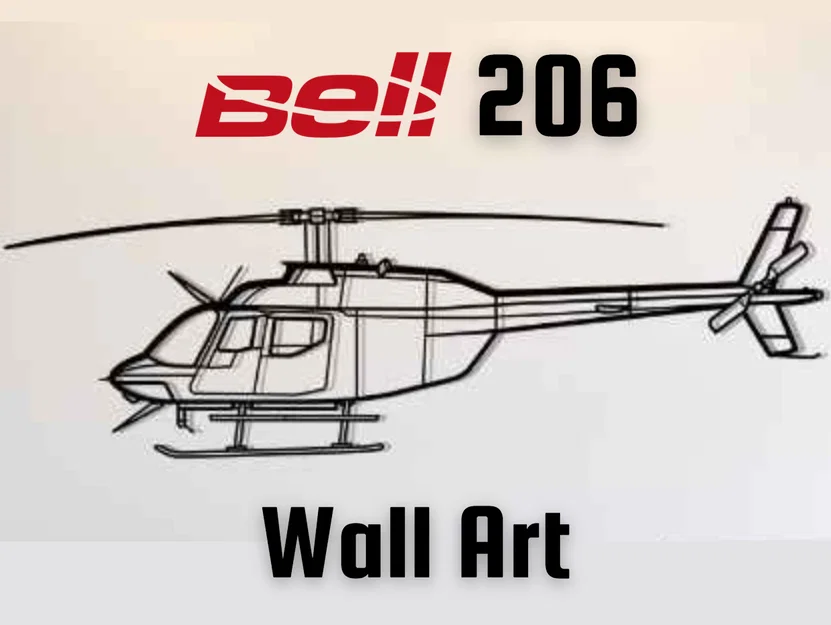 Mô hình trang trí tường trực thăng Bell 206 (Bell 206 Wall Art) - Image 1