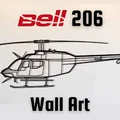 Mô hình trang trí tường trực thăng Bell 206 (Bell 206 Wall Art) - Thumbnail 1