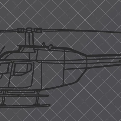 Mô hình trang trí tường trực thăng Bell 206 (Bell 206 Wall Art)