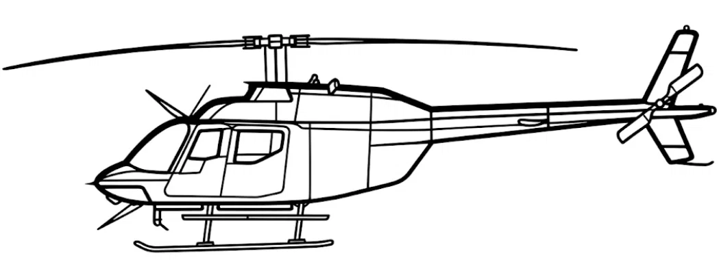 Mô hình trang trí tường trực thăng Bell 206 (Bell 206 Wall Art) - Image 3