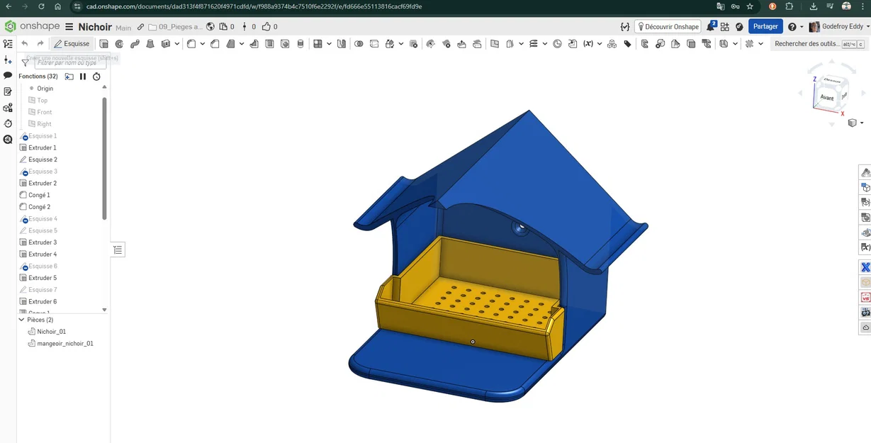 Nhà chim 3D kèm khay ăn tháo rời tiện lợi cho sân vườn - Image 1