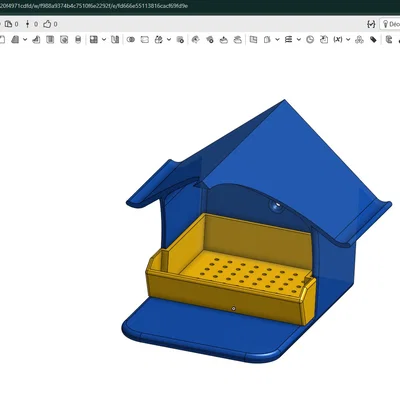 Nhà chim 3D kèm khay ăn tháo rời tiện lợi cho sân vườn