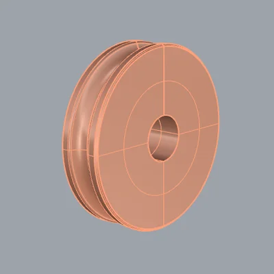 Bánh xe ròng rọc chịu lực 80mm cho cáp thép 4mm - File in 3D