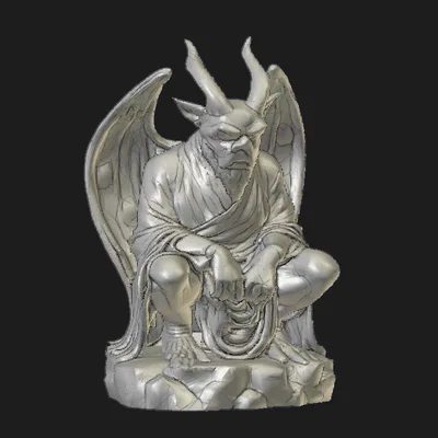 Mô hình Gargoyle ngồi 3D - Tối ưu cho in FDM không cần support