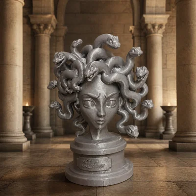 Mô hình tượng đầu Medusa ấn tượng cho góc làm việc
