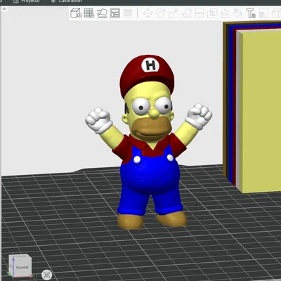 Mô hình Homer Mario - In nhiều màu, không cần support