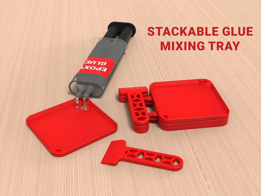 Khay Trộn Epoxy & Keo Gọn Nhẹ, Xếp Chồng (Kèm Spatula) - Image 1