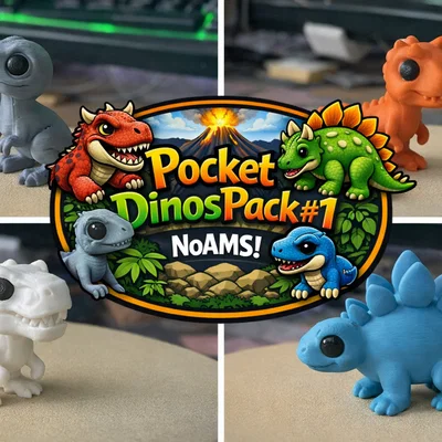 Pocket Dinos Pack #1 – CARTOON EDITION (noAMS) | Bộ khủng long chibi bỏ túi