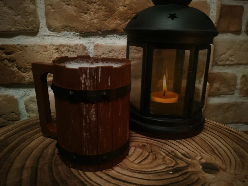 Mô hình cốc gỗ phong cách trung cổ độc đáo (Wooden Tankard) - Image 1