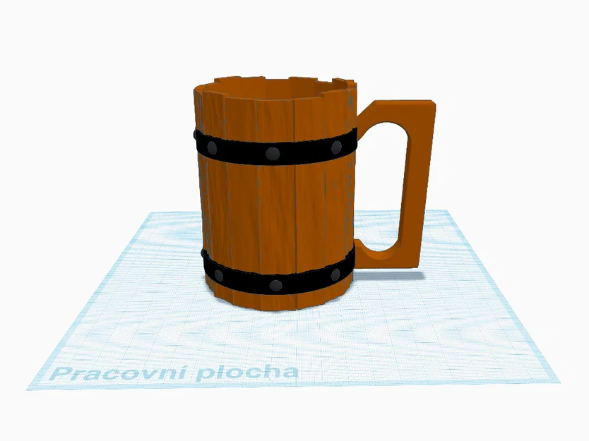 Mô hình cốc gỗ phong cách trung cổ độc đáo (Wooden Tankard) - Image 2