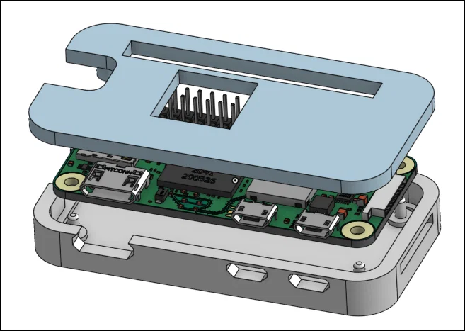 Vỏ case Raspberry Pi Zero 2W lắp ráp không cần ốc vít - Image 1