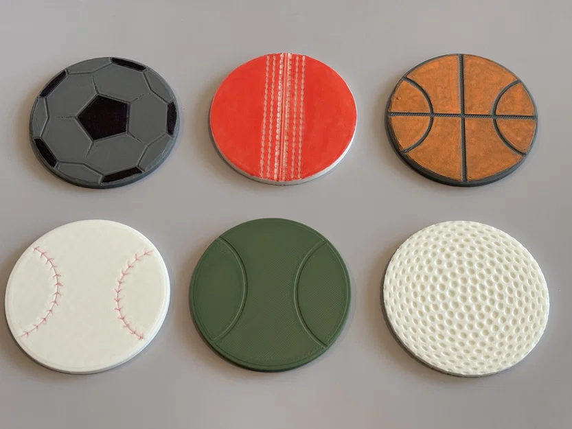 Bộ lót ly bóng thể thao: Soccer Baseball Basketball Tennis Golf Cricket Volleyball - Image 1