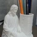 Mô hình 3D ống cắm bút Chúa Jesus đọc sách trang trí bàn làm việc - Thumbnail 2