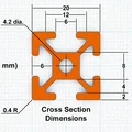 Thanh 2020 T-Slot (giống aluminum extrusion) - Thumbnail 2