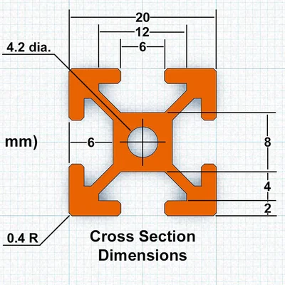 Thanh 2020 T-Slot (giống aluminum extrusion)