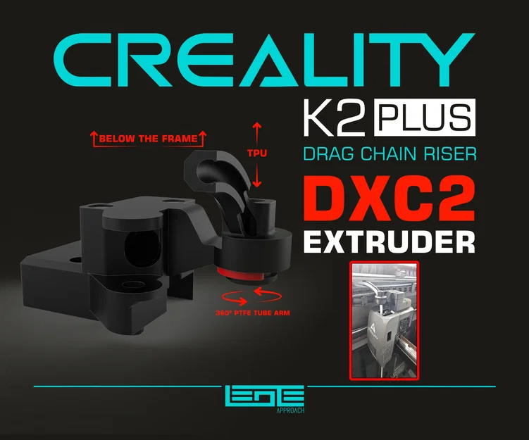 CREALITY K2PLUS - CHAIN RISER [ORIGINAL AND DXC2 EXTRUDER] - Image 1