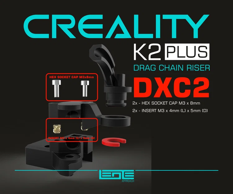 CREALITY K2PLUS - CHAIN RISER [ORIGINAL AND DXC2 EXTRUDER] - Image 2