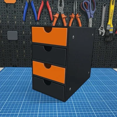 Tủ nhựa 4 ngăn kéo mini in 3D có thể kết nối bằng nam châm