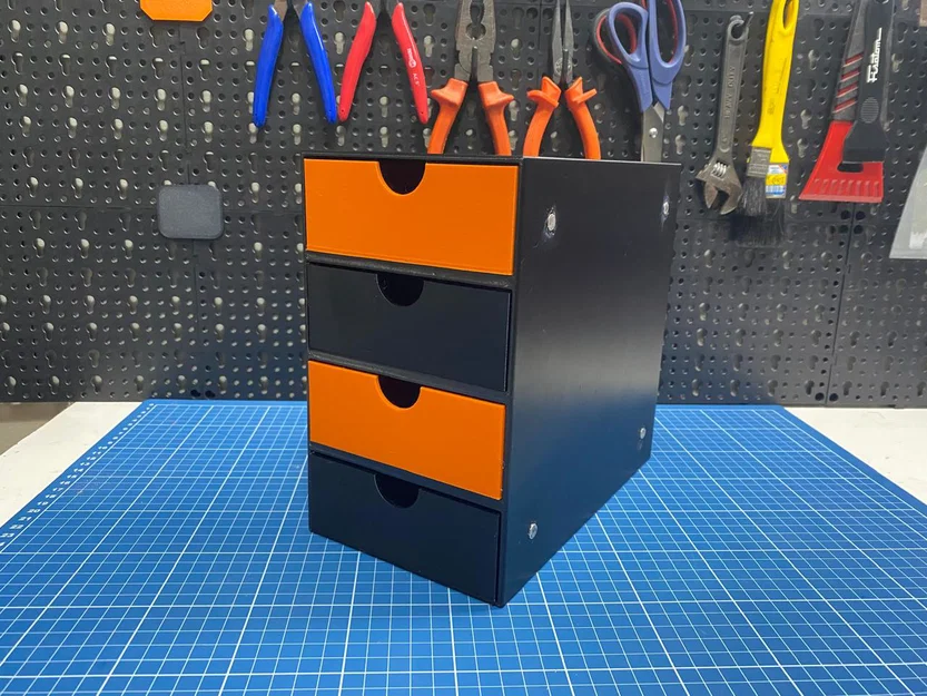 Tủ nhựa 4 ngăn kéo mini in 3D có thể kết nối bằng nam châm - Image 2
