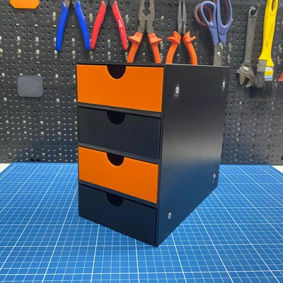 Tủ nhựa 4 ngăn kéo mini in 3D có thể kết nối bằng nam châm