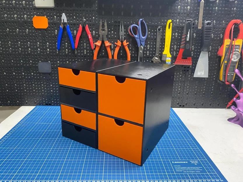 Tủ nhựa 4 ngăn kéo mini in 3D có thể kết nối bằng nam châm - Image 3