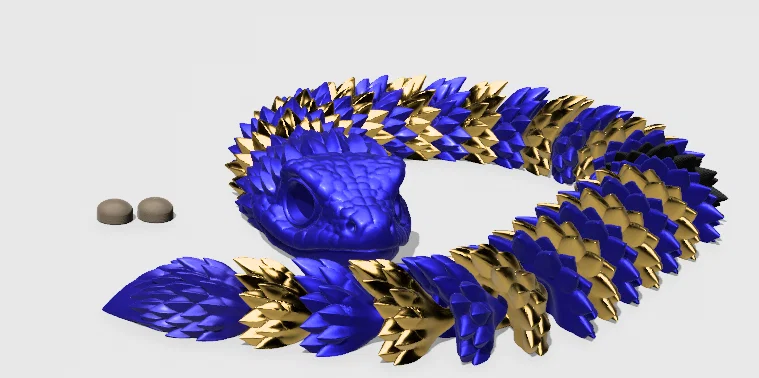 Mô hình rắn khớp nối linh hoạt (Flexible Snake) in 3D - Image 1