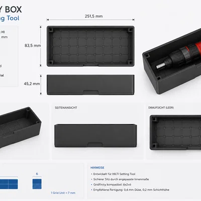 Khay Đựng Dụng Cụ HILTI Setting Tool Chuẩn Gridfinity
