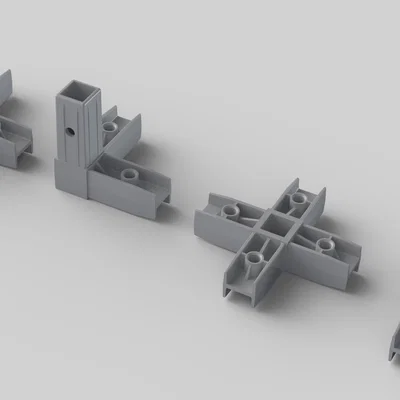 Bộ khớp nối modular cho thép hộp vuông 25mm – Pack công nghiệp 8 món