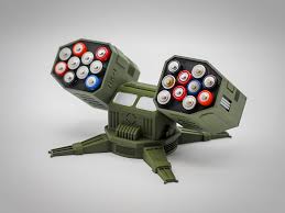 Mô hình 3D bệ phóng tên lửa để pin cực chất cho bàn làm việc - Image 1