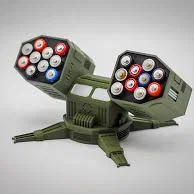 Mô hình 3D bệ phóng tên lửa để pin cực chất cho bàn làm việc