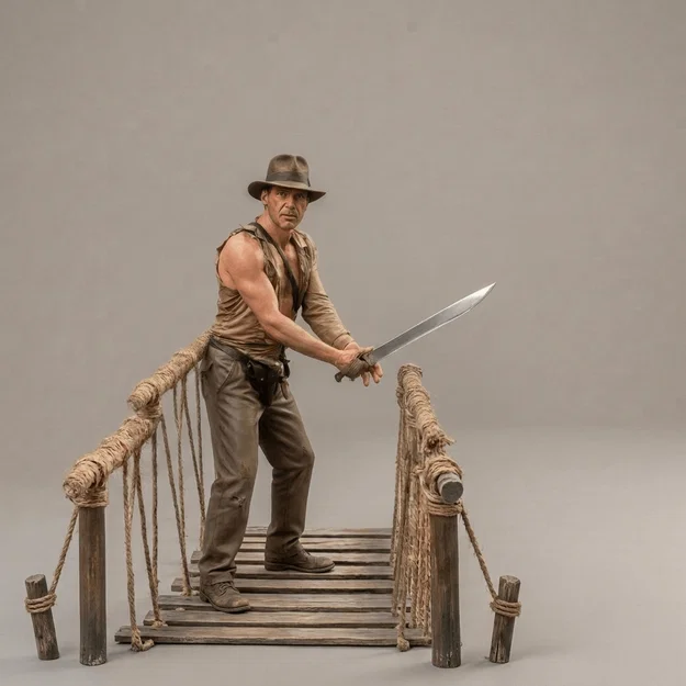Mô hình 3D Indiana Jones và Cây cầu dây trong Temple of Doom - Image 1