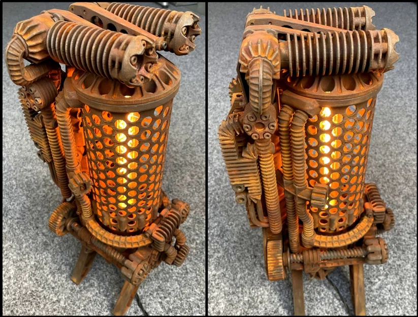 Đèn bàn Steampunk hoạt động đầy đủ (Fully functional desk lamp) - Image 1