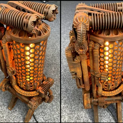 Đèn bàn Steampunk hoạt động đầy đủ (Fully functional desk lamp)
