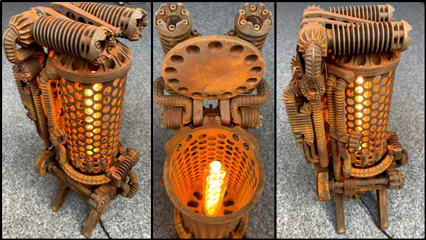Đèn bàn Steampunk hoạt động đầy đủ (Fully functional desk lamp) - Image 3