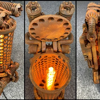 Đèn bàn Steampunk hoạt động đầy đủ (Fully functional desk lamp)