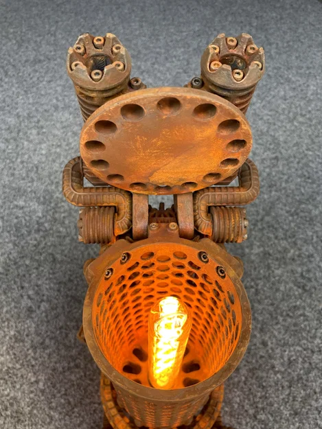 Đèn bàn Steampunk hoạt động đầy đủ (Fully functional desk lamp) - Image 5