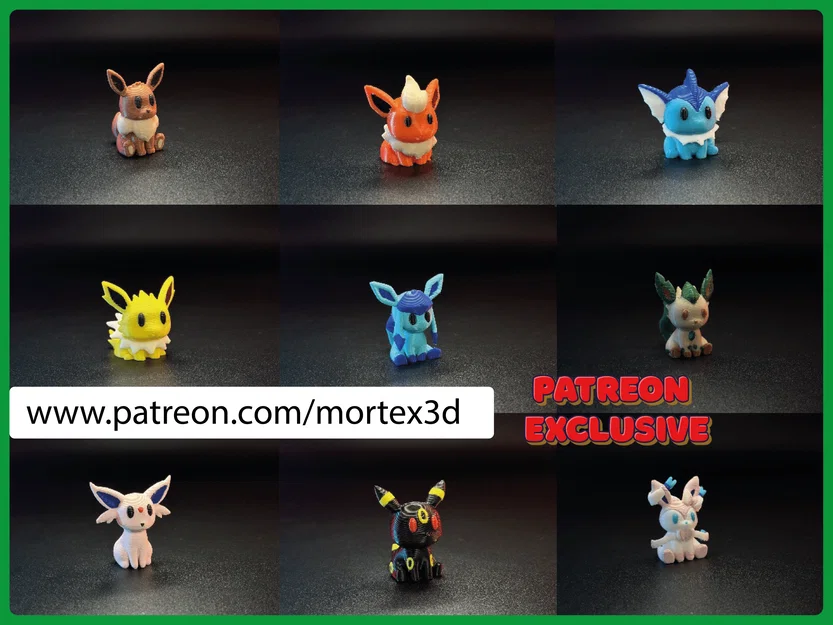 Bộ sưu tập mô hình 3D Pokemon Eevee Evolutions Mini dễ thương - Image 2