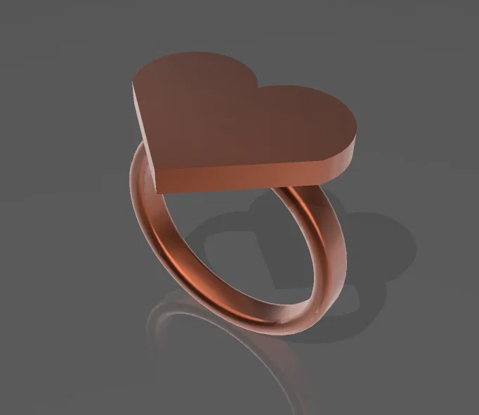 Mẫu nhẫn hình trái tim Heart Ring in 3D xinh xắn - Image 1