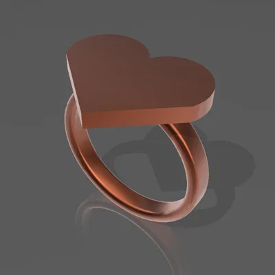 Mẫu nhẫn hình trái tim Heart Ring in 3D xinh xắn