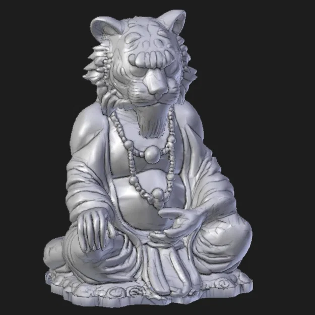 Mô hình 3D Hổ thiền sư (Zen Buddha Monk) - In 3D không cần support - Image 3