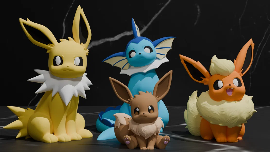 Bộ sưu tập Eeveelution - Vùng Kanto Pokemon - Eevee, Jolteon, Flareon, Vaporeon - Image 5