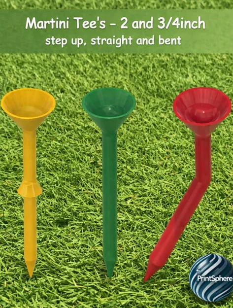 Golf - Tee Golf Martini - Các kích thước 2 inch & 3 1/4 inch, Step Up & Cong - Image 1