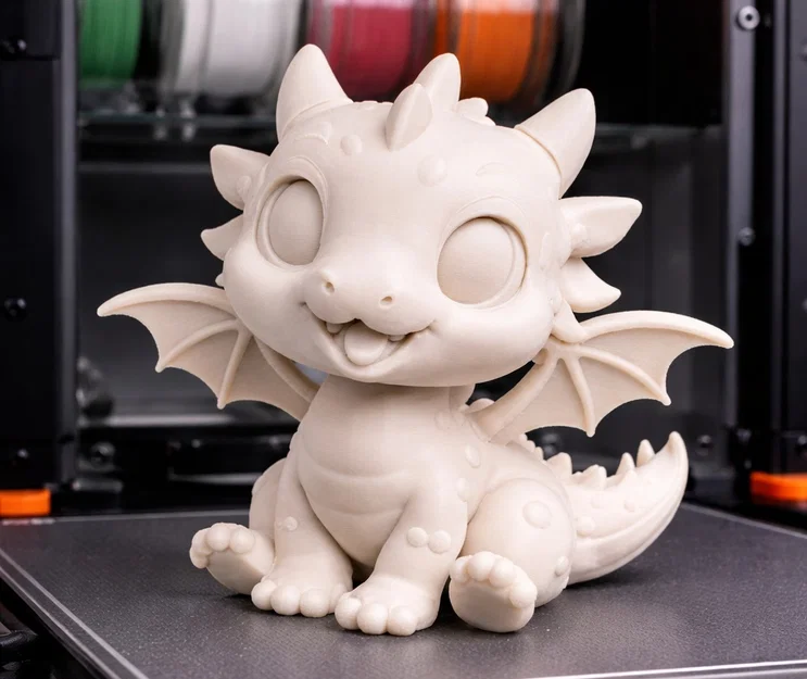 Mô hình chú rồng hoạt hình dễ thương (Cute Cartoon Dragon) in 3D - Image 1